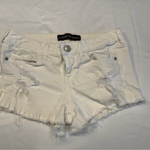 Express White Distressed Denim Jean Shorts